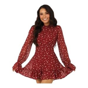 Showpo. Minus the Fuss Playsuit Wine Floral NWT